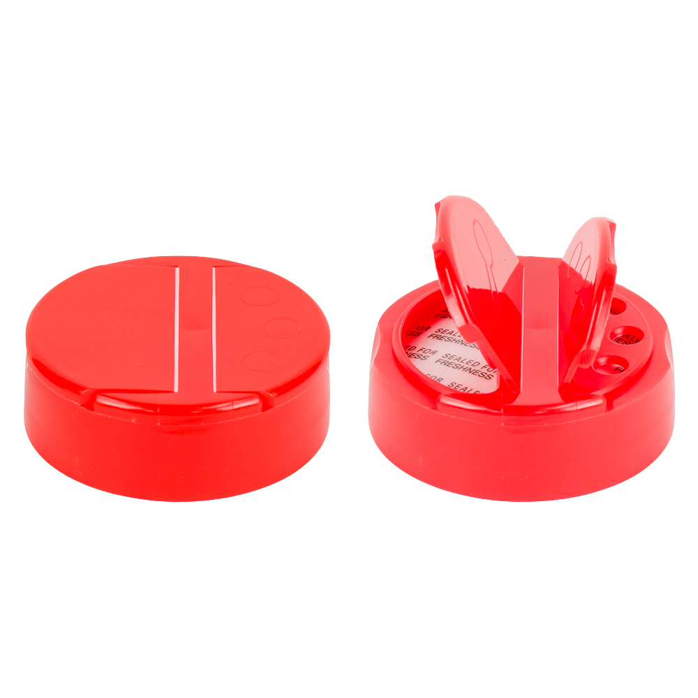 63/485 Red 7 Hole Flapper® Spice Cap with Pressure-Sensitive Foam